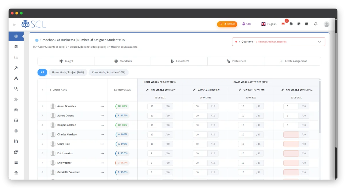 Gradebook Percentage